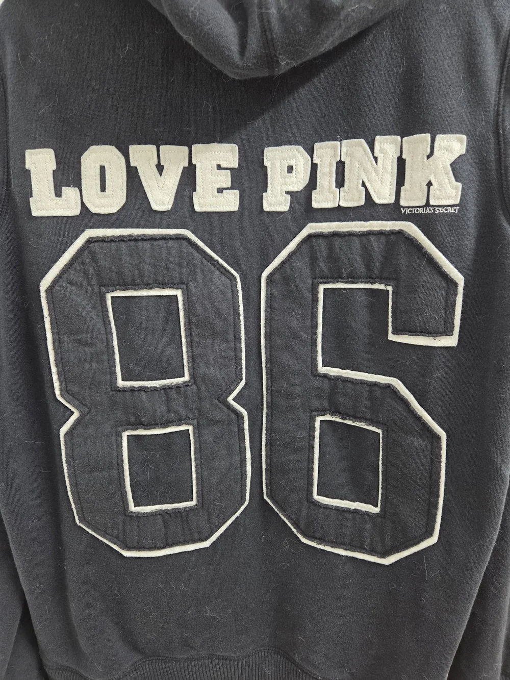 Y2K PINK Victoria's Secret Black Jacket with Cream Sherpa Lining